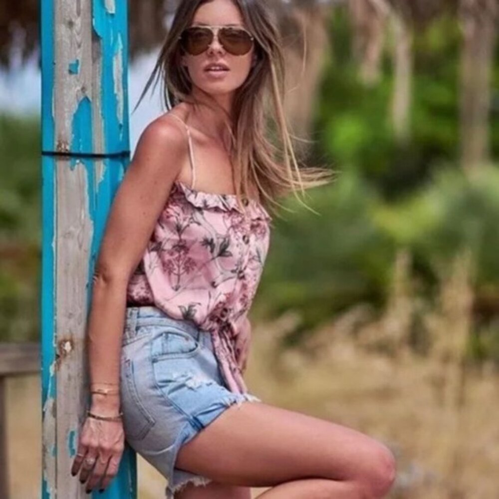 Johanna Ortiz x H&M Tie-Hem Satin Pink Blouse 🌸